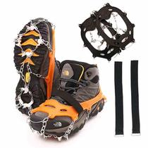 Outdoor snow mountaineering TPE material 19-tooth stainless steel anti-slip shoe cover 19-tooth crampons