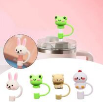 4Pcs 0 4in Diameter Cute Frog Silicone Straw vers Cap for st