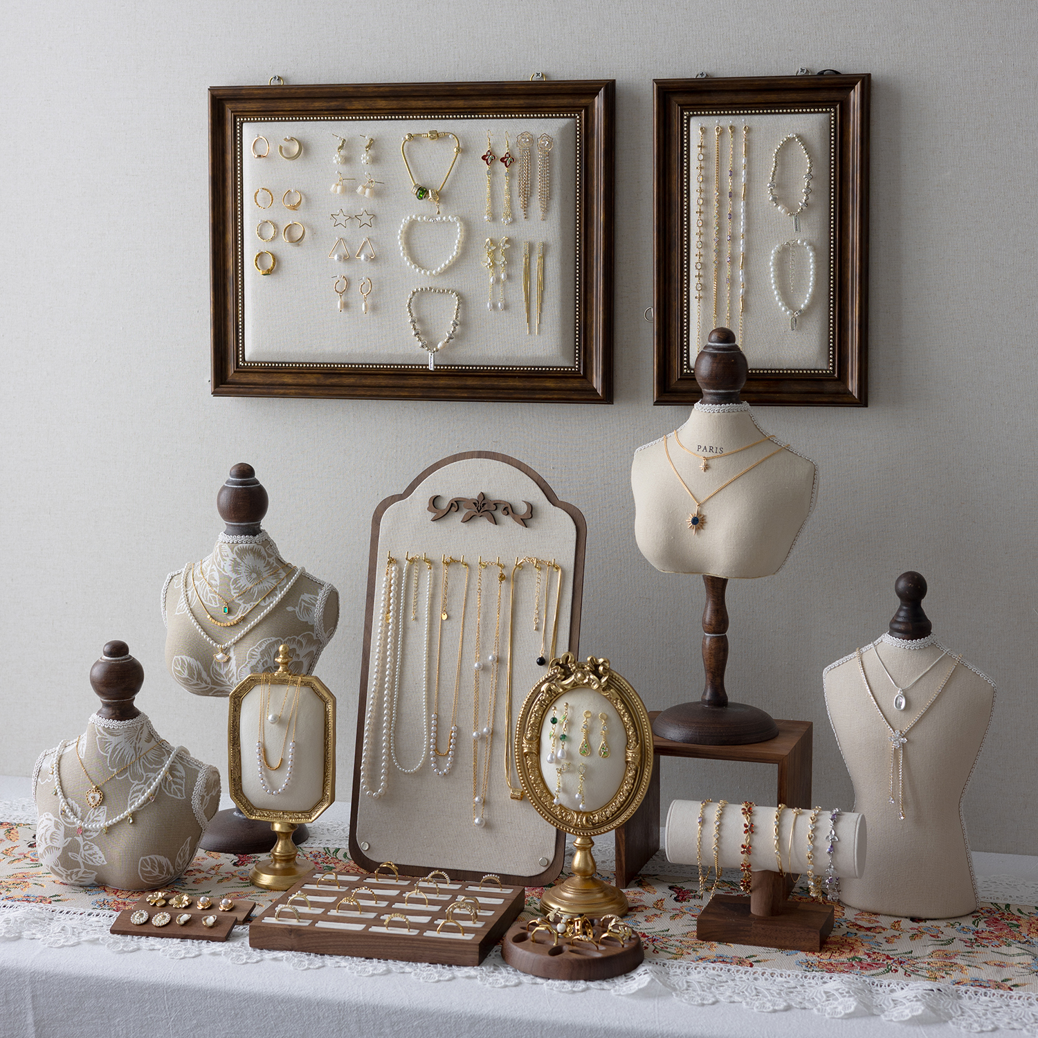 ジュエリーディスプレイポートレートモデルネックレスイヤリングブレスレットディスプレイフォトフレーム屋台ショップカウンター小道具セット