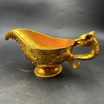 Antiques and miscellaneous items faucet wine cups ancient wine glass exhibits home craft gilt ornaments do not use