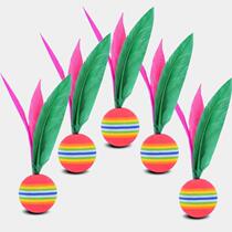 Badminton three-hair shuttlecock shuttlecock for adults and children rubber high-elastic big-head three-hair shuttlecock 5 pack