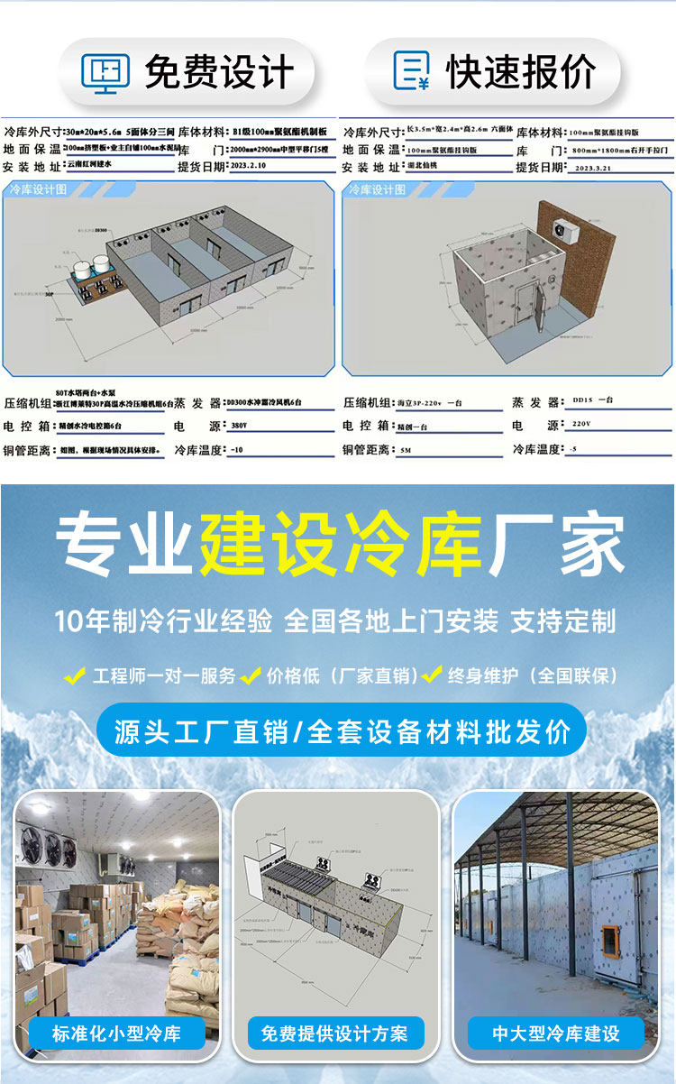 家用移动小型冷库全套设备220V制冷机组果蔬鲜花冷藏保鲜冻库定制(pic2)