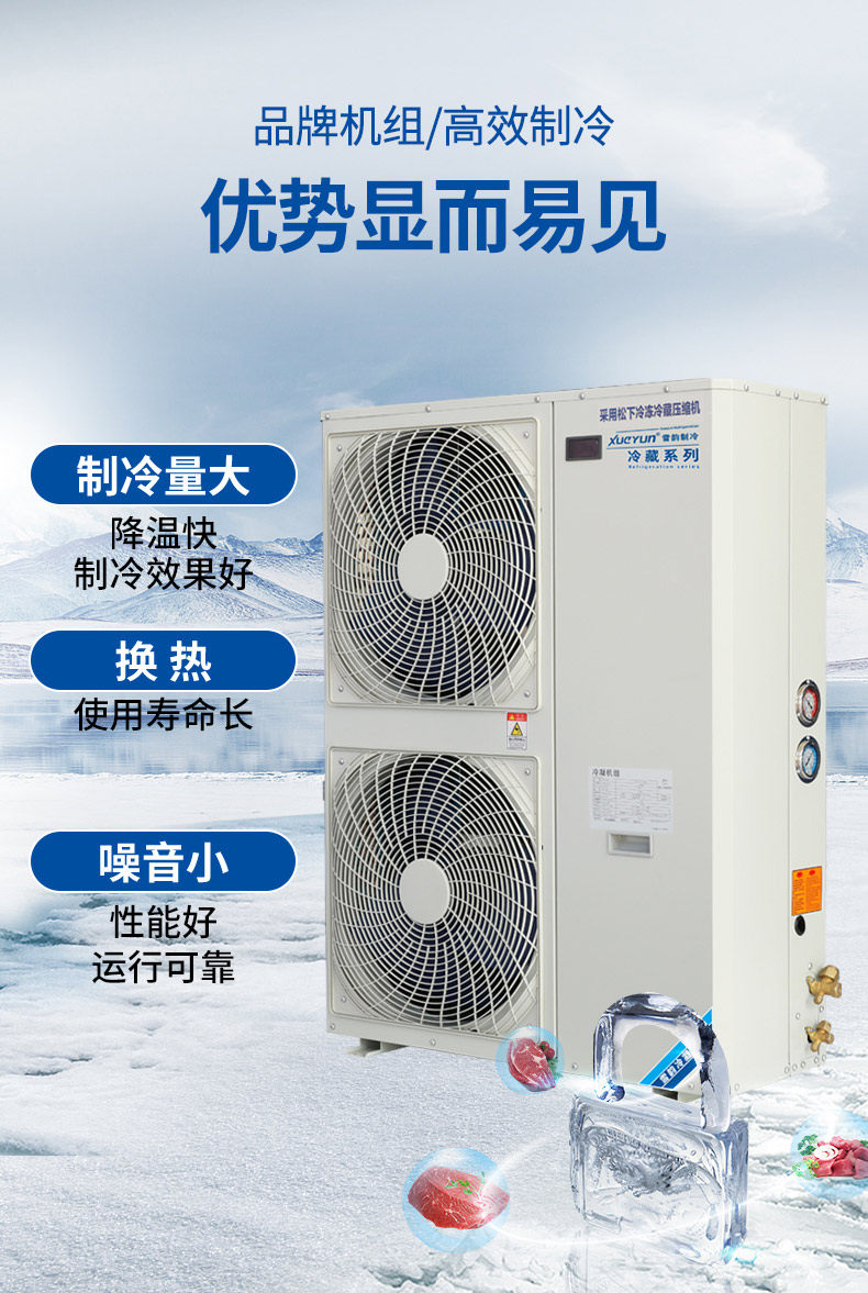 家用小型冷库全套设备制冷机组3P5P冷藏冷冻库风冷专用压缩一体机(pic2)