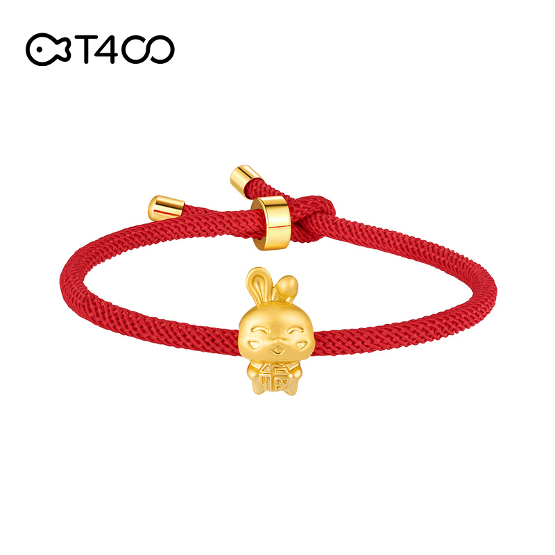 T400生肖兔手链本命年红绳手链T422CH096A