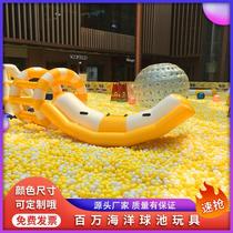 Childrens inflatable trampoline indoor and outdoor water toys ocean ball pool large inflatable slide trampoline direct sales