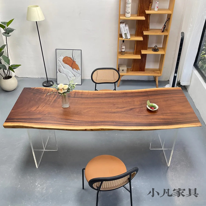 南美胡桃木大板茶桌：轻奢简约，打造你的理想家居空间-大板桌-淘宝百科网