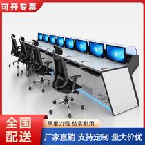 Monitoring console operation console command center dispatching desk workbench four-joint five-joint thickened curved console direct sales