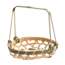 Bamboo small basket old-fashioned handmade basket tea tray fruit snack tray multi-layered bamboo basket creative presentation