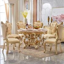 European round table European and American style household high-end European dining table Internet celebrity dining table