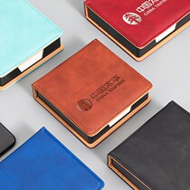 Faramond note box pu leather hot stamping effect professional note storage message paper printable logo special edition note box