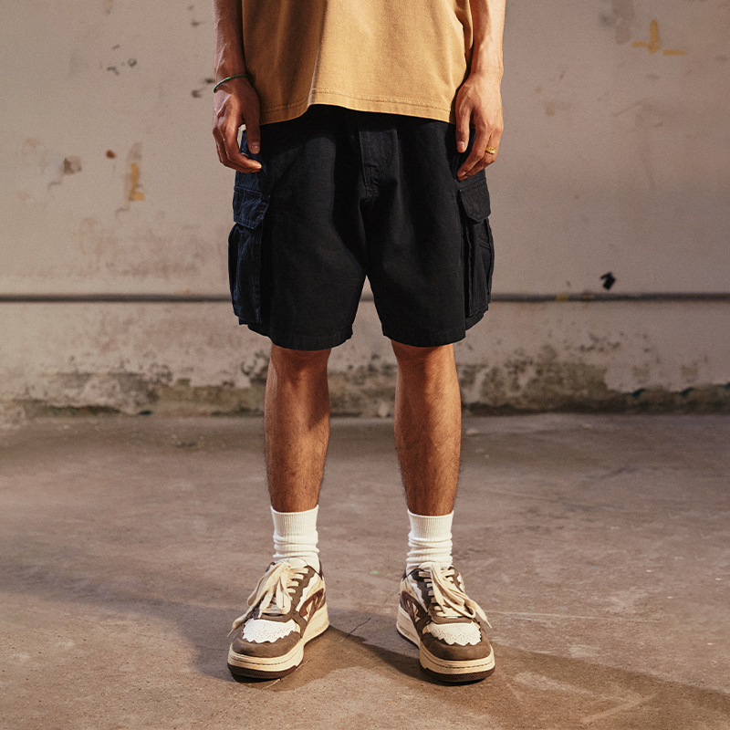 Remedy Trendy Brand Swirl R-Shaped Cargo Pants Casual Mid-Length Shorts Summer American Retro Sports Shorts for Men