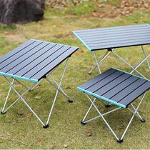 Factory direct supply outdoor portable folding ultra-light aluminum table picnic camping aluminum plate table barbecue large table