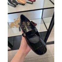 Fashion trend new single womens shoes black leather round patent toe flat Lizhen sole shoes
