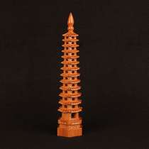 Peach wood Wenchang Tower ornaments hollow nine-story and thirteen-story Wenchang Tower office desk ornaments