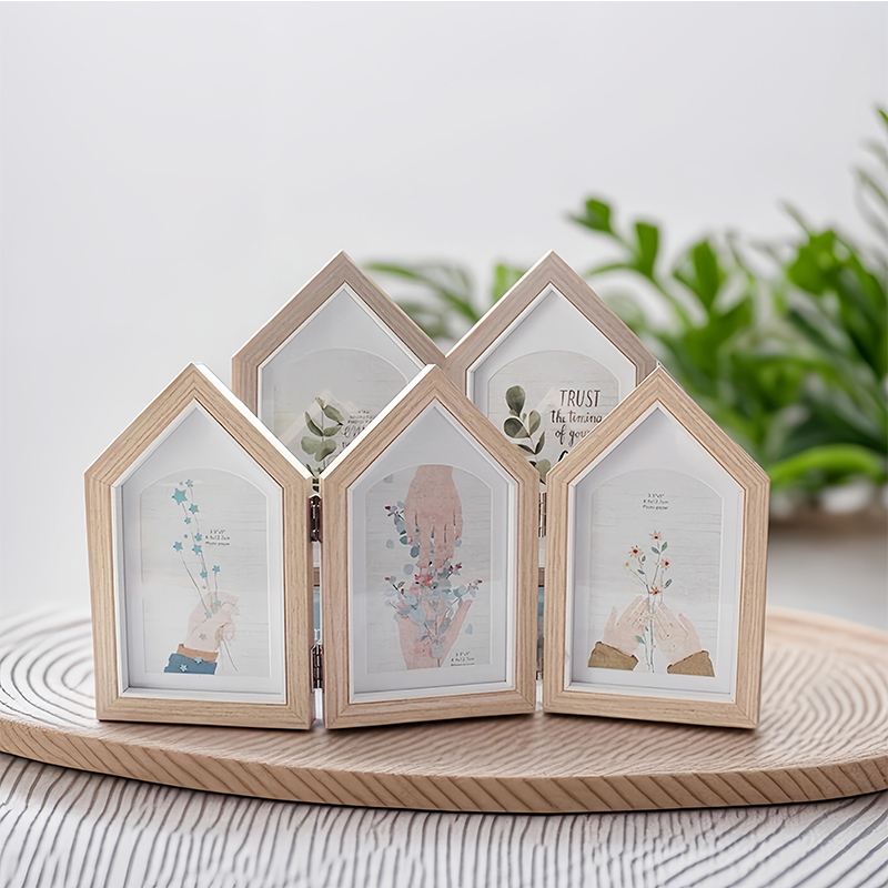 Creative Photo Frame Table House Shape Bi-Foldable 30% Off 5inch 6inch Foldableing Kindergarten Decoration School Classroom Photo Frame