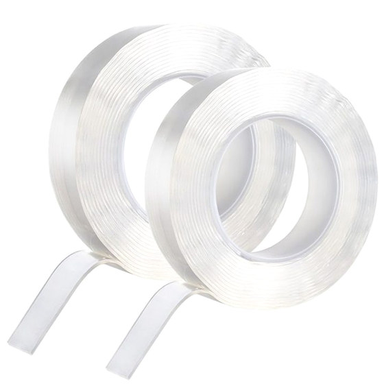 Nano Double-Sided Tape Strongly Adheres to Walls, High Viscosity, Leaves No Residue, Waterproof Adhesive, Transparent Tape, Can Be Cut as Desired
