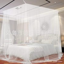 2024 summer new oversized mosquito net bedroom home four-corner bed gauze mesh bed curtain free installation dormitory encryption gauze