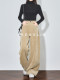 Faesslin Khaki High-Waisted Extra-Long Loose Banana Pants Winter New Slimming Relaxed Wide-Leg Pants for Women