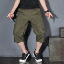 Wolf Claw Outdoor Casual Cropped Pants Mens Loose Large Size Multi-Pocket Cargo Shorts Summer Thin Sports Medium Pants Large