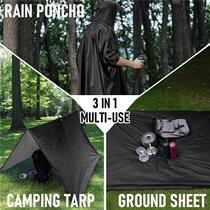 Cape raincoat canopy floor mat type three-in-one multi-functional poncho outdoor one-piece thickened and lengthened hiking foreign trade model