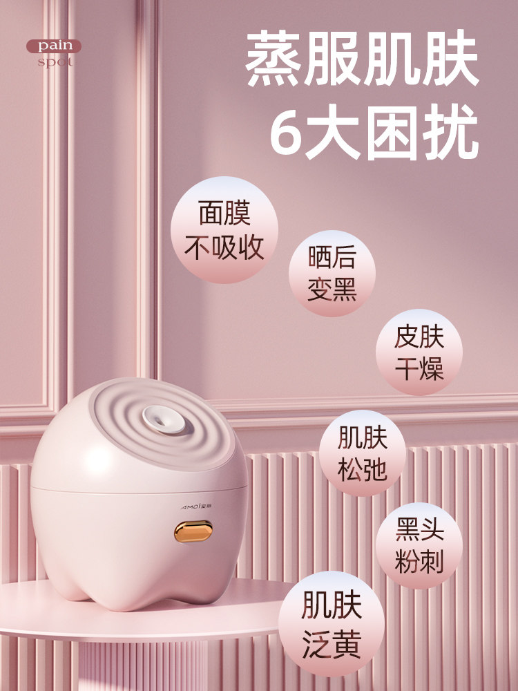 Hot Spray Facial Steamer Nano Sprayer for Home Use, Small Facial Beauty Device for Hydrating, Opening Pores, Detoxifying, and Steaming