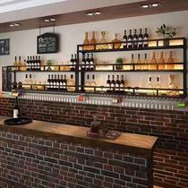 Wine rack wine cabinet wall-mounted bar wine rack iron display rack bar cafe restaurant wall hanging display rack