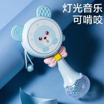 Baby rattle can be chewed 3-6 months old newborn baby hand drum music stick rattle toy 0-1 years old