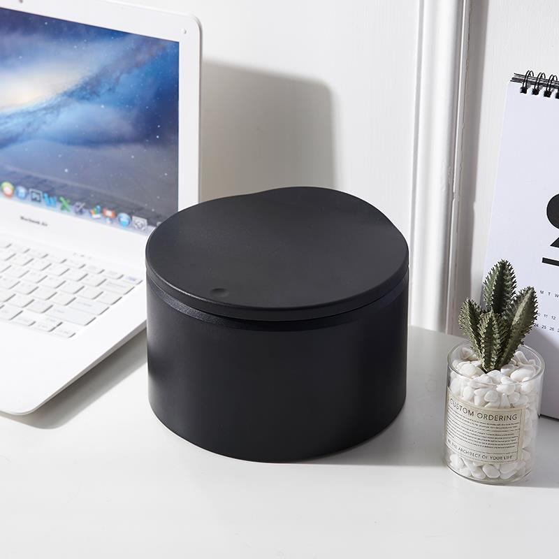 Japanese-Style Desktop Trash Can, Press-Type Small Trash Bin with Lid, Household Bedroom Bedside Table Storage Bin