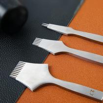 Leather punching diamond chop DIY leather carving leather art white steel oblique flat chop hand sewing tool set 3 4 5 6mm