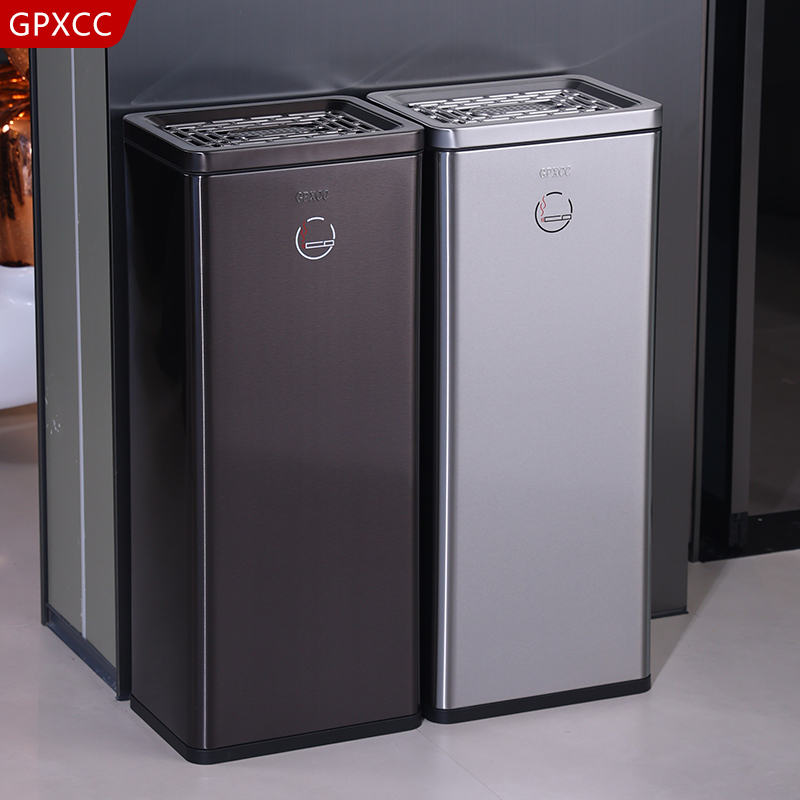 Stainless Steel Vertical Smoke Extinguishing Column, Smoking Area Ash Collection Tray, Office Building, Shopping Mall, Station, Large Cigarette Butt Trash Bin