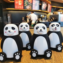 Cute and creative cartoon panda water cup borosilicate glass fashionable belly cup double-layer insulated gift cup