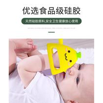 Douyin popular baby anti-eating hand fruit silicone teether gloves baby teething stick cartoon soothing toy chew gum