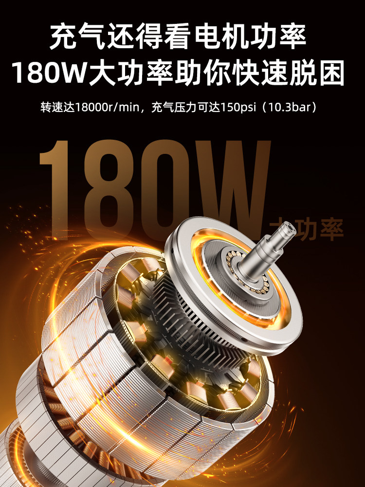 Wocheng Car Air Pump Car Tire Air Pump Electric Air Pump Wired High-Power High-Pressure with Tire Pressure Measurement