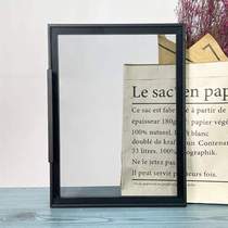 Frame dining tempered glass custom edge aluminum custom glass door edge wardrobe wine cabinet minimalist bookcase cabinet door light luxury narrow door