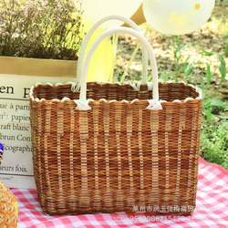 Weaving Tenglou Lanzi vegetable basket shopping basket rattan weaving vegetables props outdoor outing picnic supplies complete set