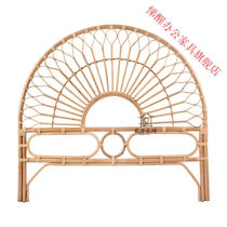 Japanese-style real rattan headboard small apartment bedroom 1 8m double bed Nordic creative wabi-sabi style bed and breakfast rattan bed type A