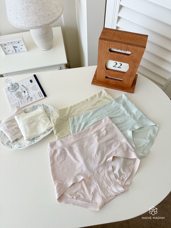Hangzhou Sijiqing Seamless Mid-High Waist Tear-Drop Jacquard High-Elastic Women's Soft and Comfortable Underwear 21626