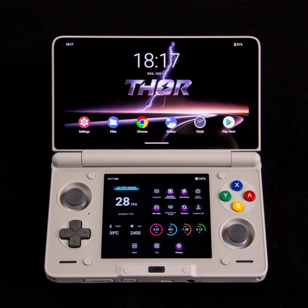 Игровая консоль на Android в формате портативной двойного экрана с двумя экранами, предустановленная система Tianma G, управление фронтендом