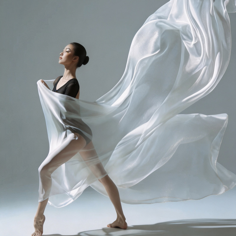Classical Dance Background White Transparent Light and Flowing Water-Gloss Gauze Soft Gauze Props Multi-Color Organza Wishful Gauze Scarf