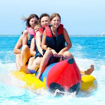 Bali Tourism South Bay Water Sports Project Parasailing Turtle Island Motor Boat Flying Fish Banana Boat Donuts