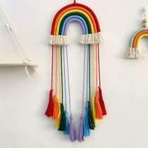 Nordic cotton rope woven rainbow hanging wall decoration bedroom creative pendant girl heart childrens room bed and breakfast decoration pendant