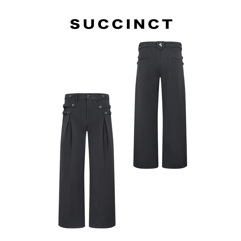 Succinct's "Broken Button" Napoleon-Style Design Is a Straight-Leg Casual Slimming Pants for Autumn and Winter