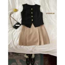 (Berkeley daughter) V-neck black suit vest womens summer new sleeveless waistcoat top X6755