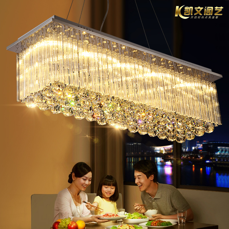Rectangular restaurant chandelier European style led crystal chandelier modern minimalist restaurant lamp bar chandelier creative lamps