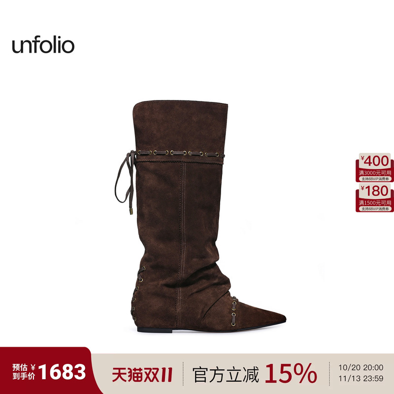 [Same Style as Ouyang Nana] Unfolio Foldable Two-Way High Boots, Pointed Toe Boots, Slouch Boots for Women
