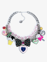 Srrybabe multi-layer heavy industry ice cream bow niche necklace