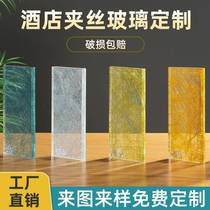 Glass partition kitchen sliding door custom landscape painting clip silk glass screen hotel art glass