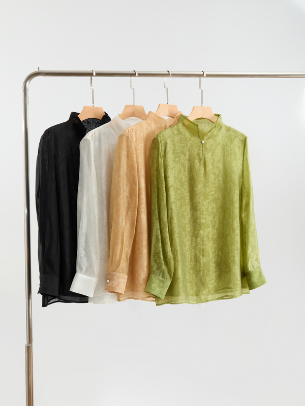 Fuyun Dai 2026 New Women's Fashionable Casual Versatile Half-High Collar Thin Long-Sleeve Shirt Top Fuyun Dai 2026 New Women's Fashionable Casual Versatile Half-High Collar Thin Long-Sleeve Shirt Top