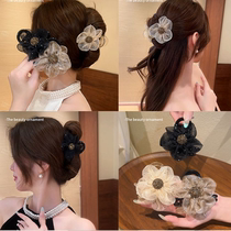 Summer Rhinestone Flower Sunflower Clip 2024 High-end Hair Clip Womens Back Head Shark Clip Headwear