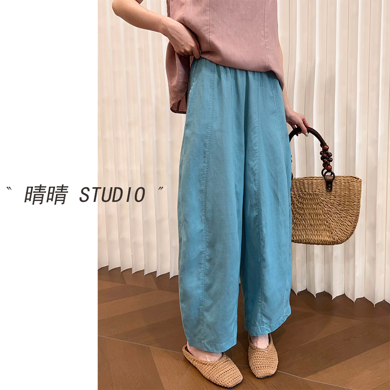 Qingqing's Home - "120G Ultra-Thin Pumpkin Pants" 2026 Summer Old Money Style Relaxed Casual Pants 373
